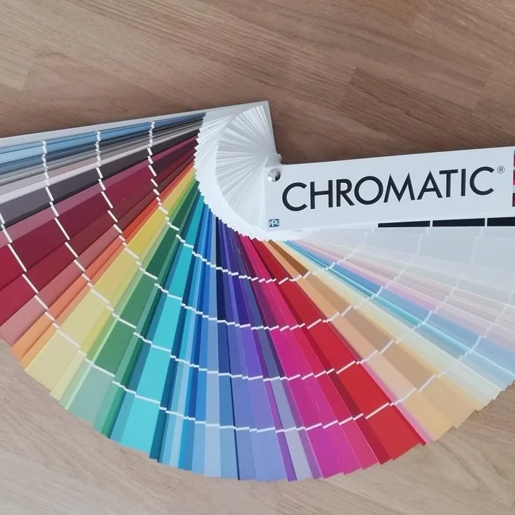 nuancier de couleur ouvert en éventail
